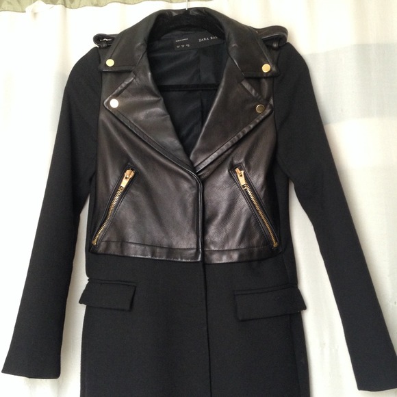 Zara Jackets & Blazers - ❗️MUST GO BEFORE JAN. ENDS❗️ZARA Leather/Wool Coat