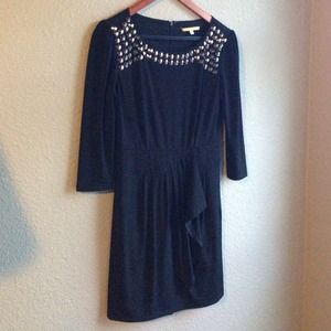 Black 3/4 sleeve embellished Gianni bini dress