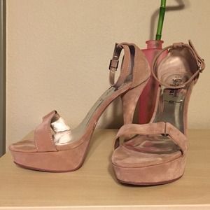 New Look Dusty Rose Suede High-Heeled Sandals