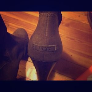 Ugg heels ...Suede....Chocolate Brown ...side zip