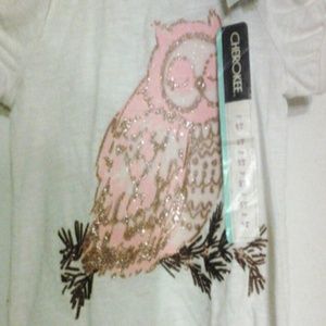 Child 5t girls owl shirt glitter new tags kids