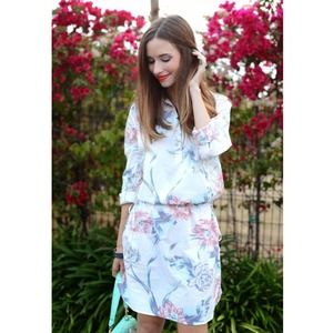 GAP floral drawstring shirt dress