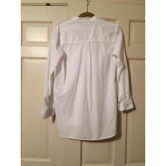 GAP white striped henley tunic S/M - Picture 3 of 3