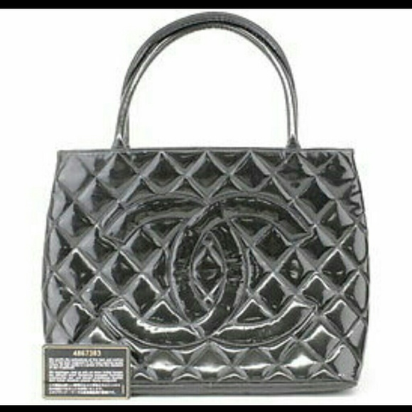 100% Authentic Chanel Black Patent Tote bag