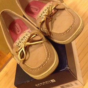 Sperry Top-Sider Linen/Coral Shoes Size 7.5