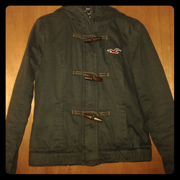 Hooded Army Green Hollister Coat