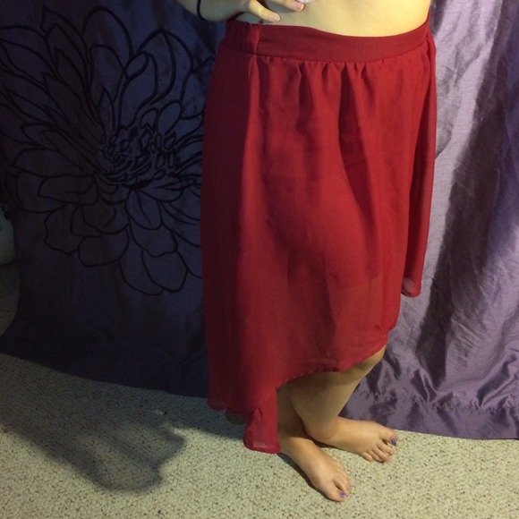 Red High low skirt