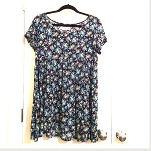 Floral Printed Rayon Babydoll Dress