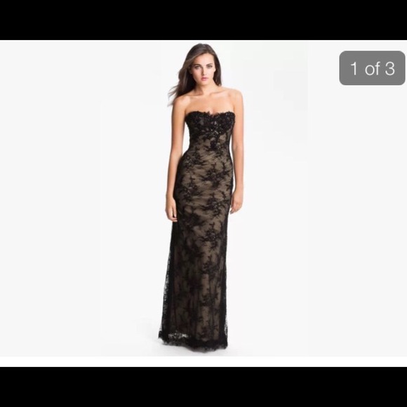 La Femme Lace Evening Gown