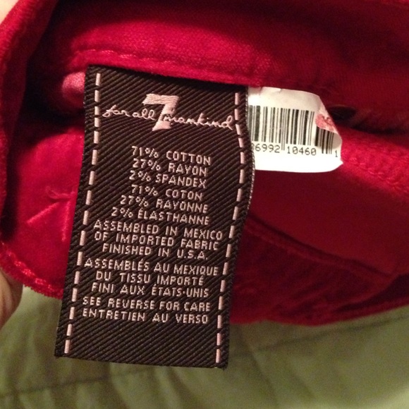 7 For All Mankind Velvet Stretch Skinny Jeans - Picture 4 of 4