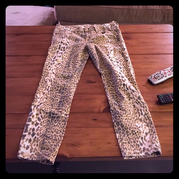 Leopard print jeans