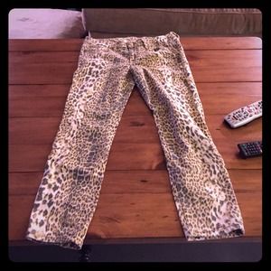 Leopard print jeans