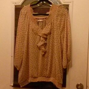 Sheer pokadotted blouse