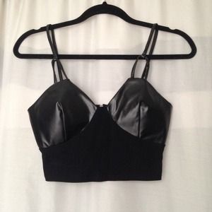 Leather Cropped Bustier