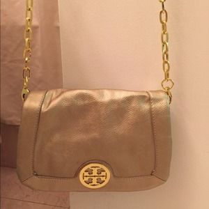 Tory burch gold clutch purse