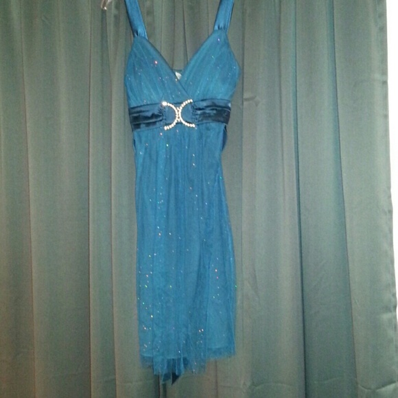 Sparkly Teal Short Dress