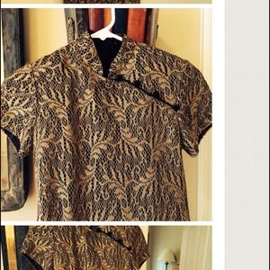 Full length dress black and gold