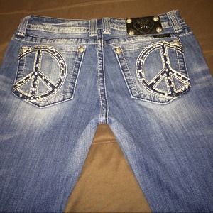 Miss Me peace sign jeans