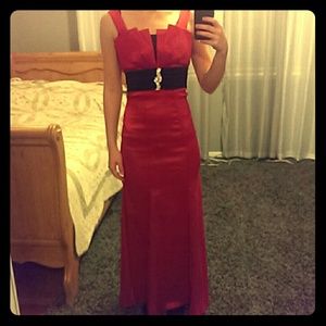 Long red dress