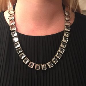 J. Crew crystal ribbon necklace.