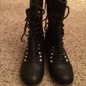 Black combat boots