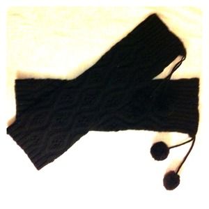 Brown sweater leg warmers