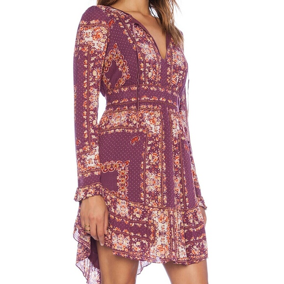 NWT Free People Bridgette Long Sleeve Print dress