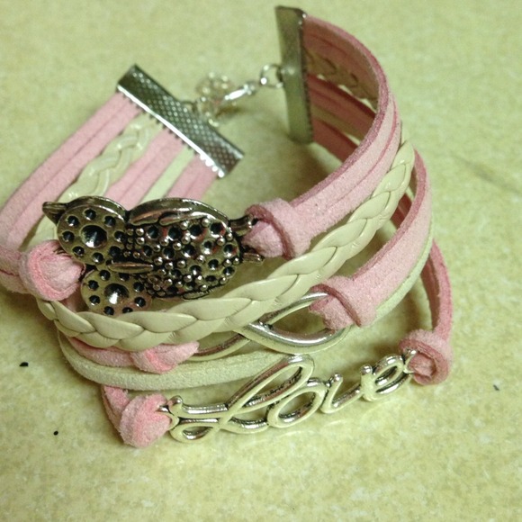 Love Owl Infinity Leather Silver Plated