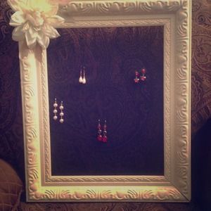 Gorgeous picture frame antique earring holder flow