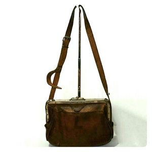 Vintage Brown  Leather Messenger Bag