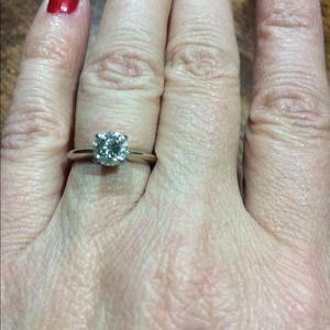 14k white gold diamond engagement ring.