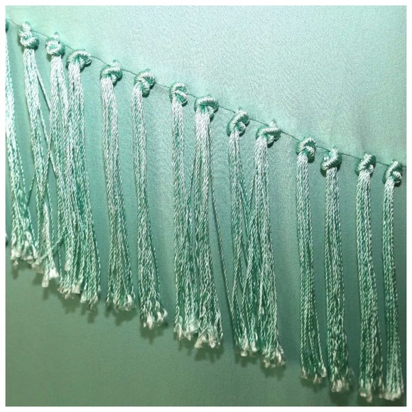 Catherine Malandrino Mint Green Fringe Skirt Small - Picture 4 of 4