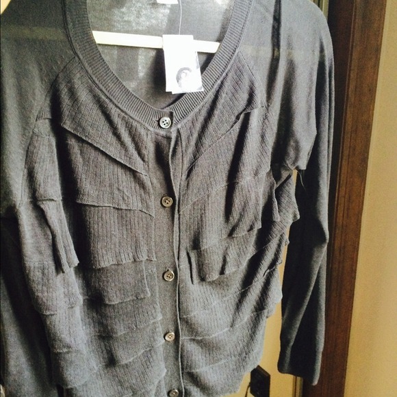 NWT J Crew Charcoal Grey Cardigan size L