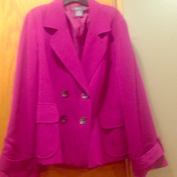 Pink Blazer with brown buttons! Sexy and sharp!