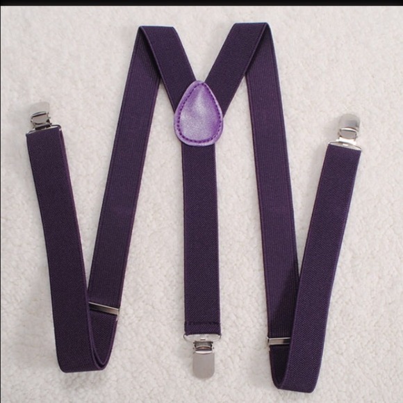 Pink and purple bow tie/ 3 suspenders