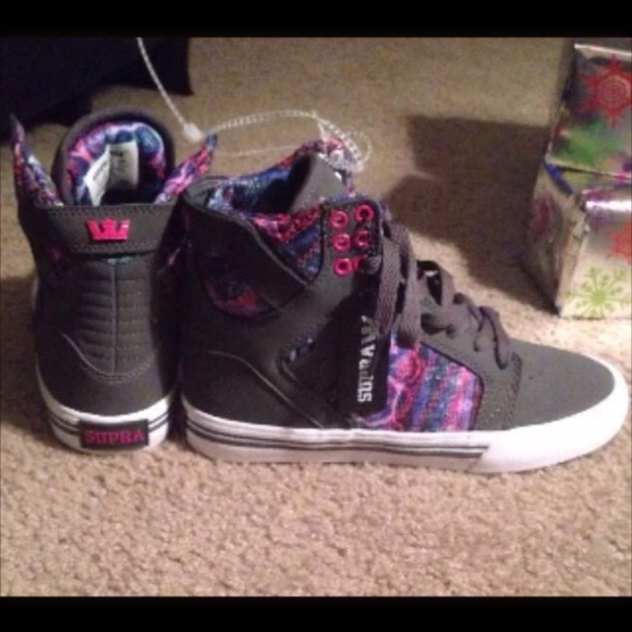 Charcoal pink supra muska womens