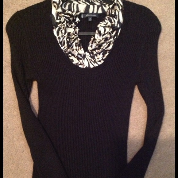 Anne Klein long sleeve black sweater