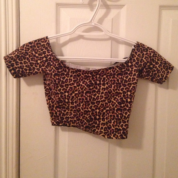 American Apparel Off The Shoulder Crop Top