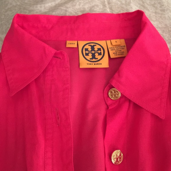 Tory Burch hot pink button up
