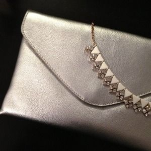 J.crew silver clutch