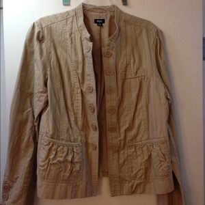 Tan feminine detail military style jacket.