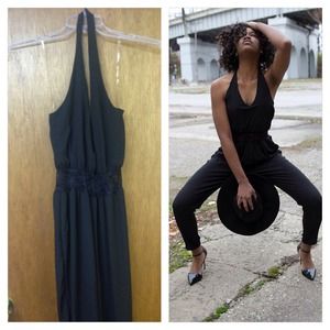 Black halter jumpsuit