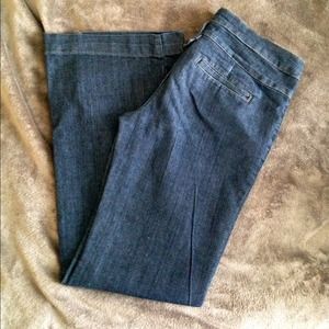 👖Dark wash wide leg denim jean