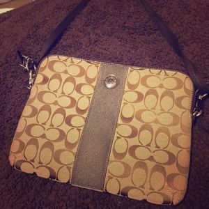 NEVER USED. Tan & Brown Coach purse.