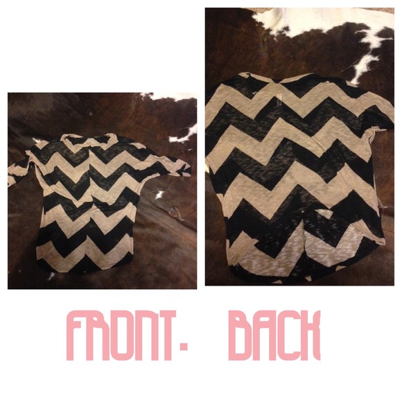 Brown and black chevron top