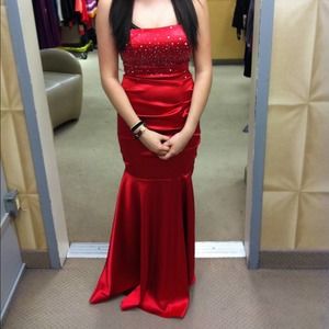 Red Mermaid Prom Dress