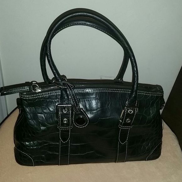 Dooney and Bourke Croco print  black leather