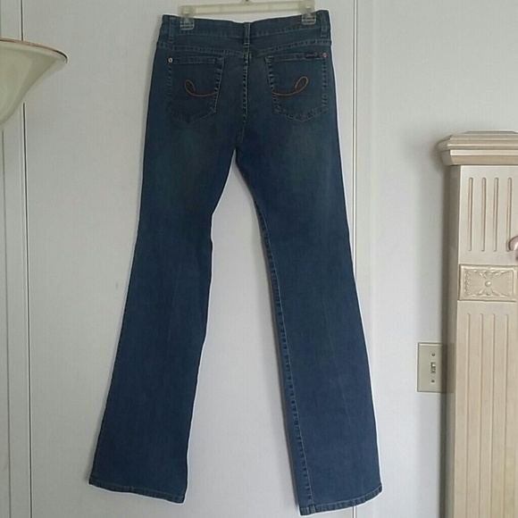 SOLDLong straight faded tiger sratched denim jeans - Picture 3 of 4