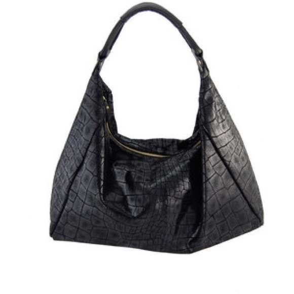 Lola Bernard Handbags - Lola Bernard Croc Embossed Hobo Bag