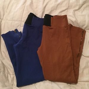 Blue and Light Brown Love Culture Leggings